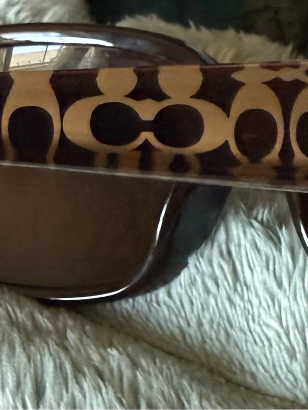 Coach Brown Patterned Sunglasses with Dark Lenses - Picture 4 of 10